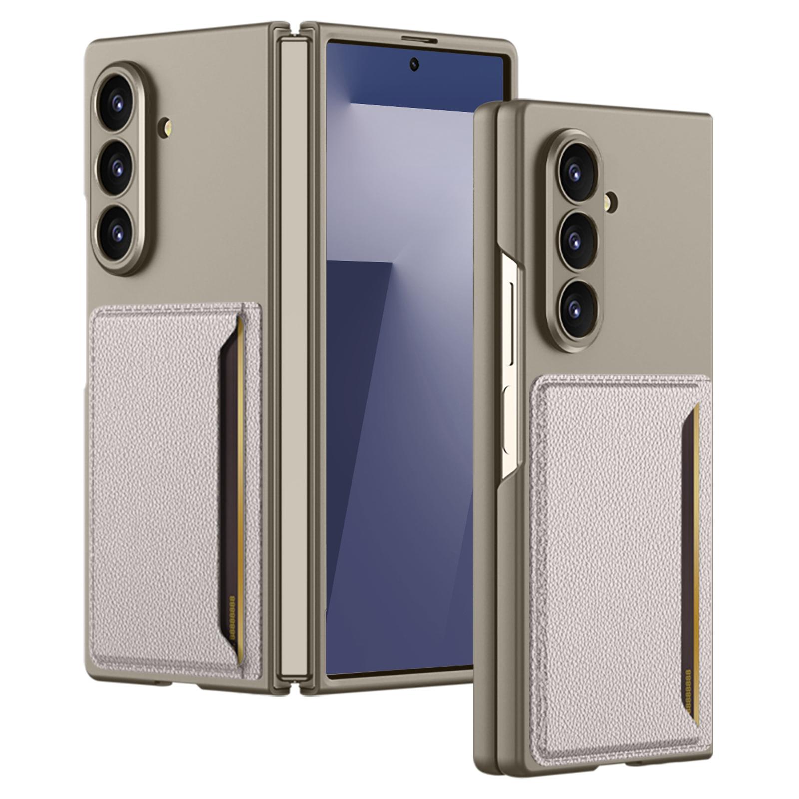 

GKK For Samsung Galaxy Z Fold7 5G Case Hard PC Phone Cover with Slim Card Holder,Screen Film Titanium Grey