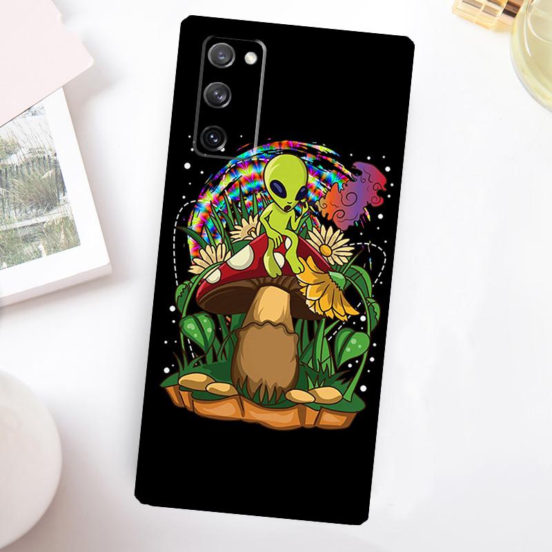 Magic Mushroom Alien Trippy Shrooms Case For Samsung Galaxy S22 S23 S24 Ultra Plus Note 10 20 S8 S9 S10 S20 FE S21 FE Cover