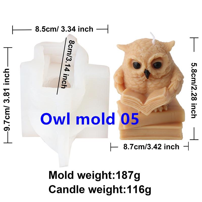 3D Owl Silicone Candle Mold DIY Cartoon Animal Soap Aromatherapy Plaster Resin Making Tools Home Decoration Crafts