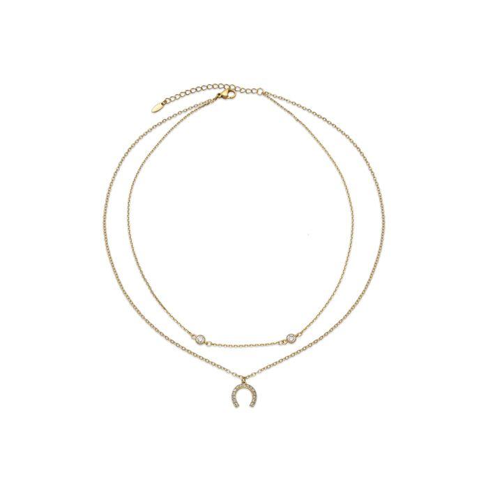 Collier Luxenter avec Zirconia brillant finition or 18k - Zalxa