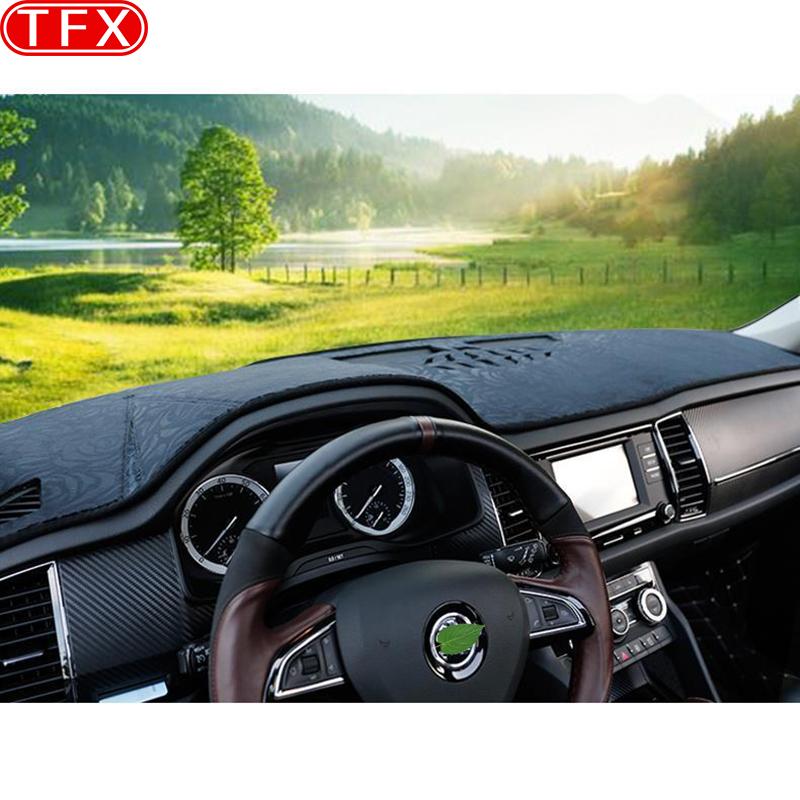 

Фланелевой автомобильный коврик для Skoda Kodiaq 2016-нескользящий коврик для приборной панели, солнцезащитный козырек, защитный ковер, аксессуары для защиты от ультрафиолета