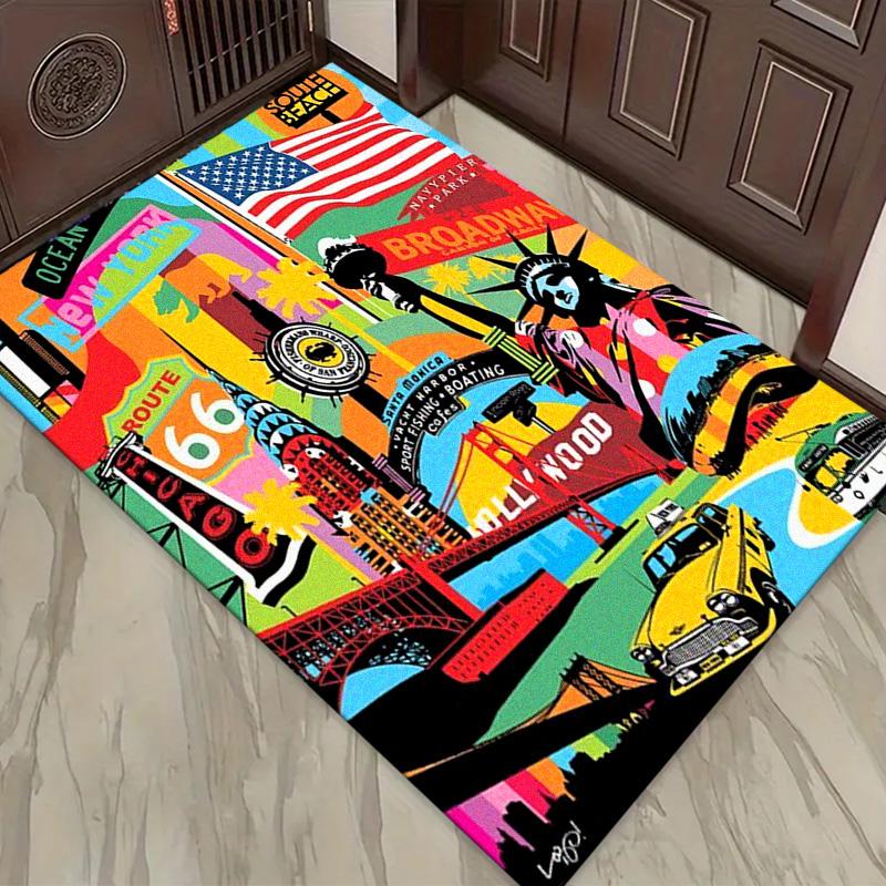 New York City Pop Art Carpet Rug for Living Room Bedroom Home Sofa Decoration,Kids play Non-slip Floor Mat