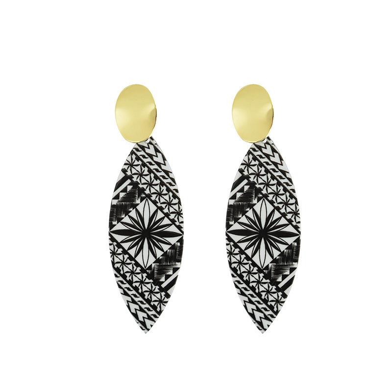 Orecchini Amore Floreali Graffiti Acrilici Orecchini Geometrici Orecchini a Bottone Rotondi Vintage Bohemien