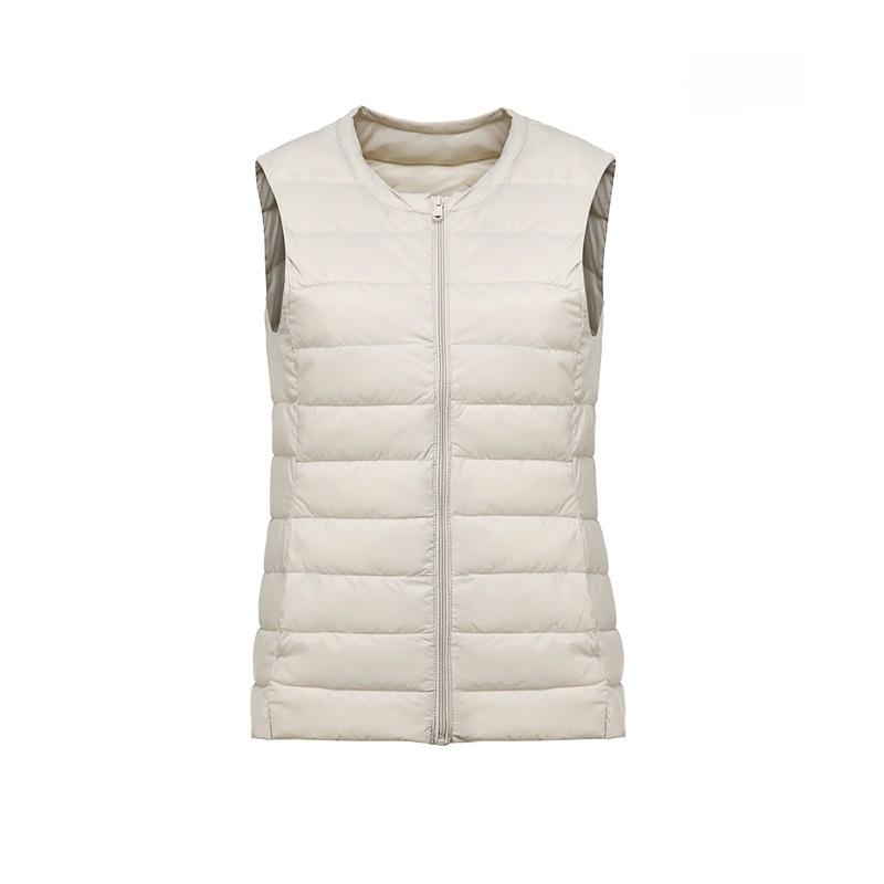 Women Sleeveless Zipper Down Jackets Autumn Winter Liner Warm Women's Vests Ultralight White Duck Down Vest