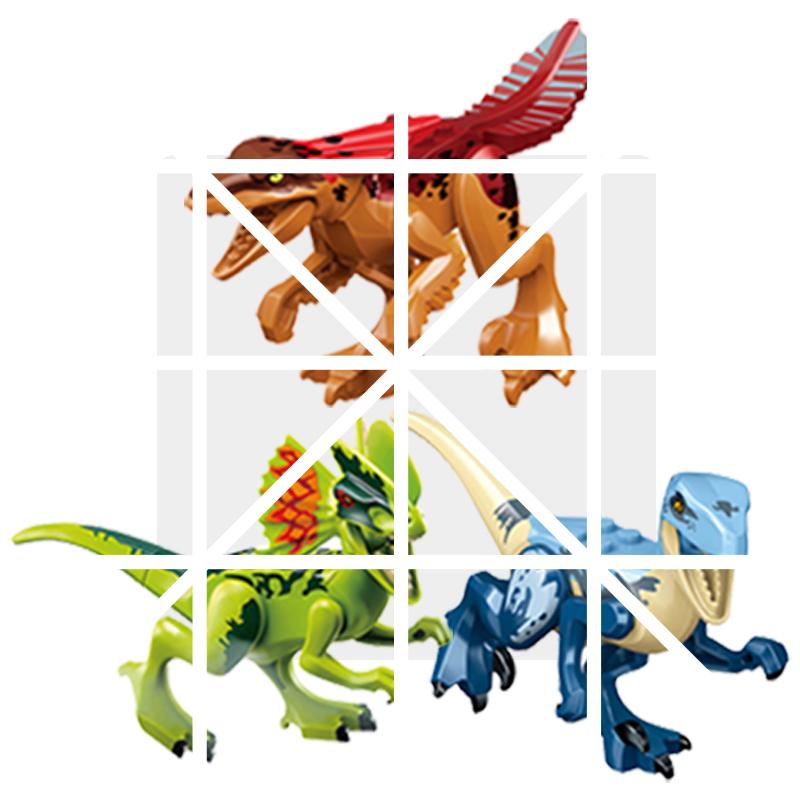 Velociraptor Triceratops Jurassic Dinosaurier Welt Indominus T-Rex Modell Zusammenbauen Pädagogische Bausteine Spielzeug für Kinder Geschenke