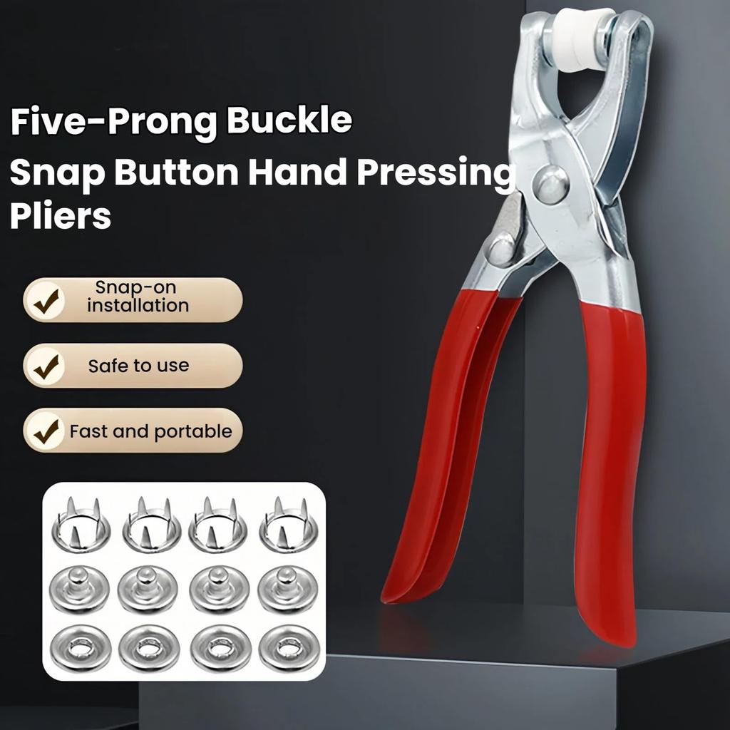Five Buckle Tool Set, Metal Buttons With Fastener Pliers Tool Kit