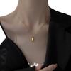 Gold Titanium Steel Necklace For Women Minimalist Layering Choker Collarbone Chain Dainty Delicate Jewelry