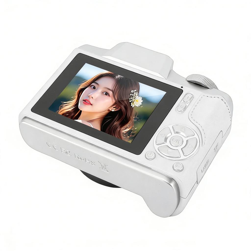 Digital Camera 1080P 48MP 2.4 Inch Screen 18x Zoom Autofocus Camera with Fill Light Keychain for Portrait Landscape