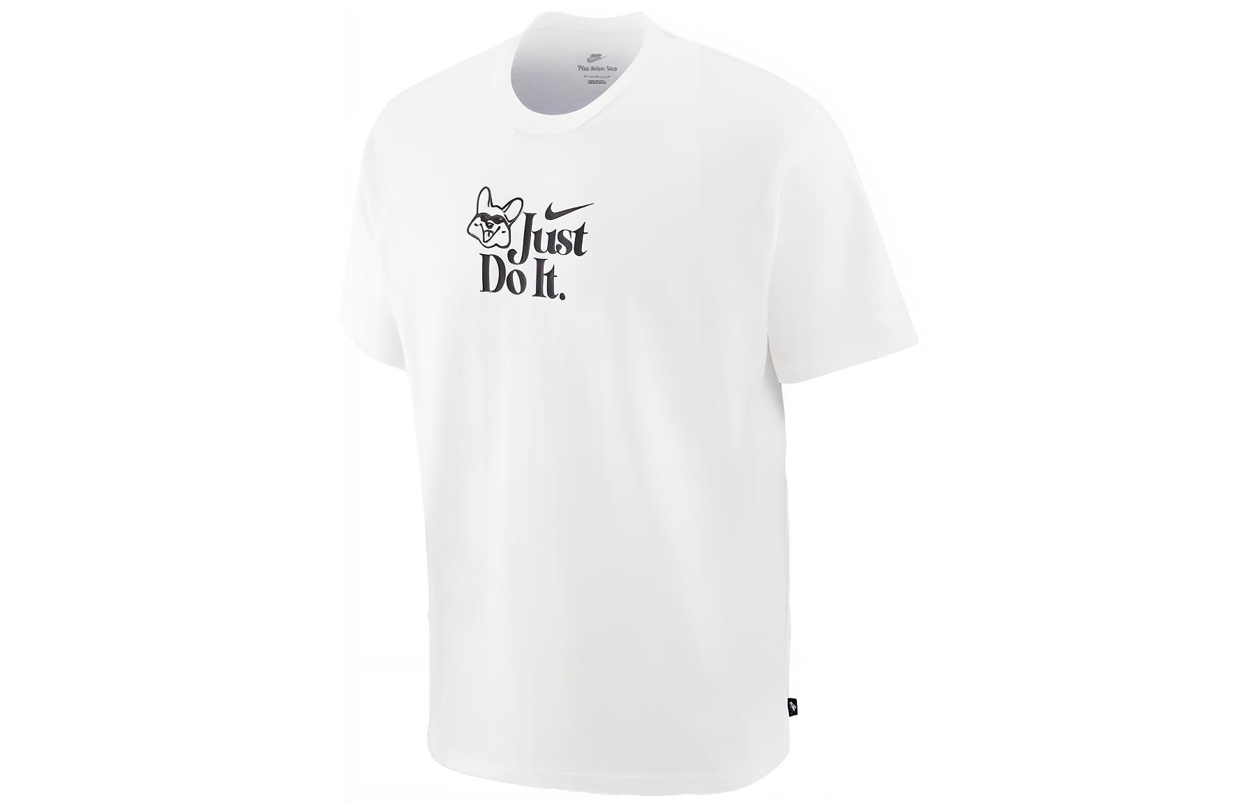 

Nike T Shirts Men s White Crew Neck Moderate Straight Fit FV1129-100 XL