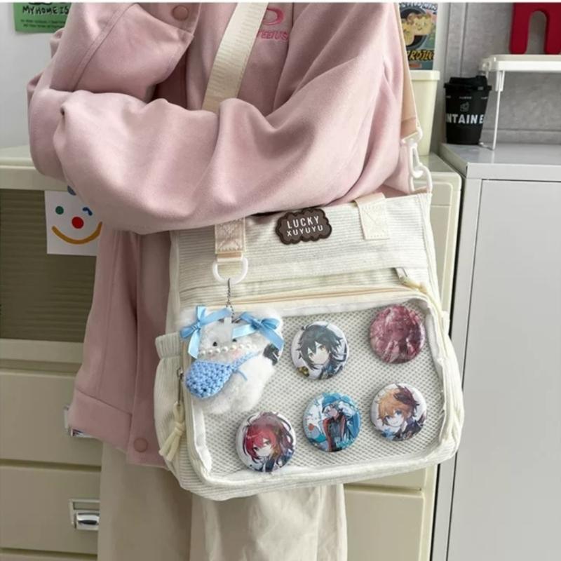 New Y2k Cute Anime Ita Bag JK Two-dimensional Crossbody Bag Lolita Girl Transparent Shoulder Bag Otaku DIY Comic Display Handbag