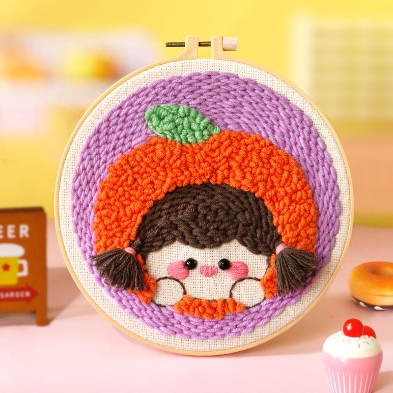 DIY Russian Punch Needle Kit: Couple Ornament Wool Painting Set