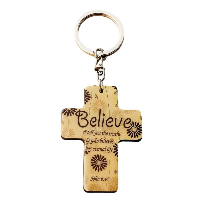 

Wooden Keychain Religious Gift For Women Men Christmas Birthday Anniversary Home Car