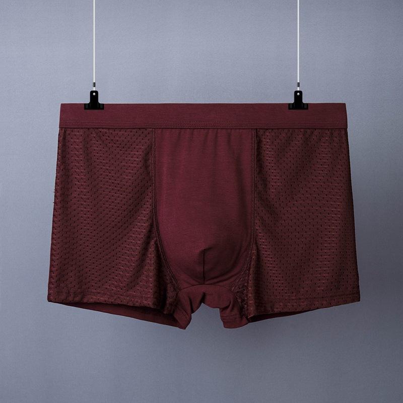 Men's Ice Silk Underwear Transparent Plus Size Thin Middle-aged and Young Men's Flat Cornered Underwear