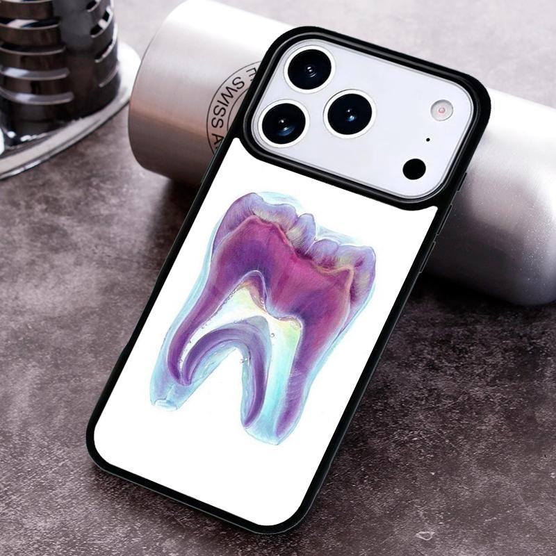 Dentist Tooth Pattern Phone Case For iPhone 17 16 15 14 13 12 11 Pro Max Plus 17Air Soft Silicone Cover