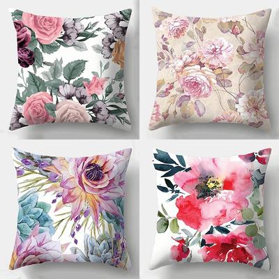 Funda de almohada con decoración floral de moda Elegante cojín de sofá Decoración para sala de estar Dormitorio Funda de cojín Decoración del hogar