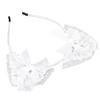 Bandeau Oreilles de Chat Blanches Joli Nœud en Gaze Exquis Bandeau Filles Accessoires Cosplay pour Halloween