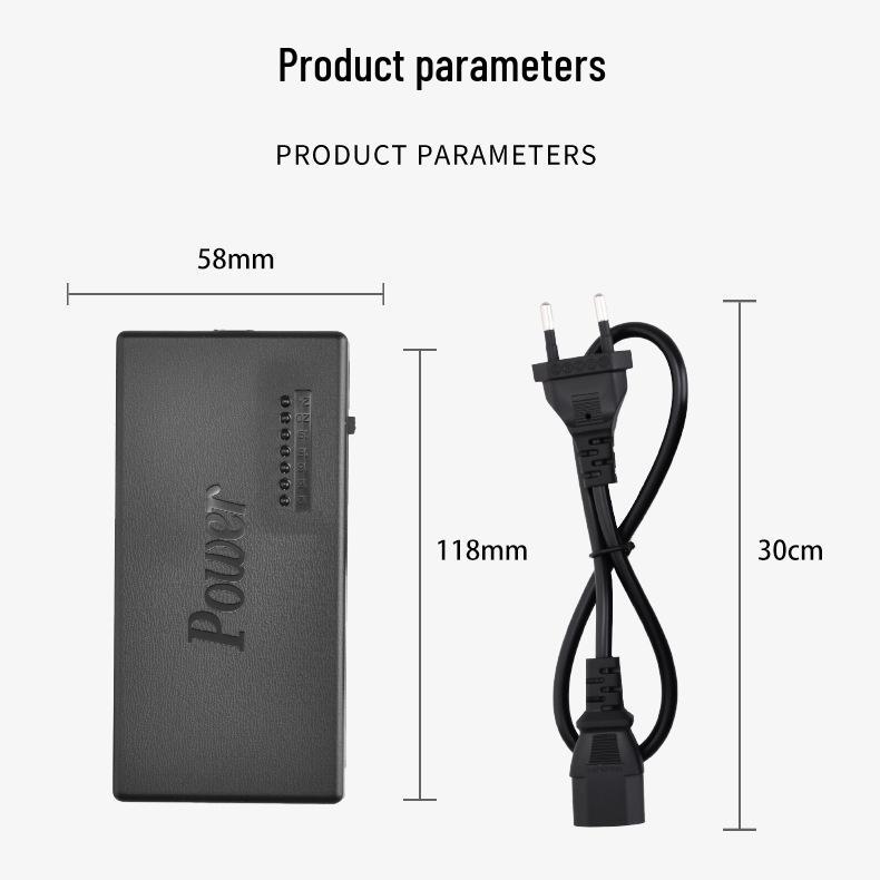 Adjustable Voltage Power Supply: 12V-24V, 96W Multifunctional Laptop Adapter with Seven-Stage Adjustment