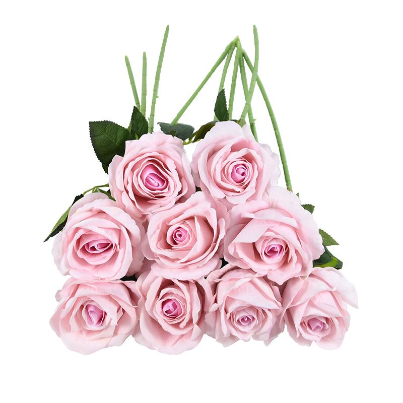 50cm Artificial Rose Flower Branch Long Stem Red Rose Bouquet for Wedding Table Arrangements Home Decoration Valentines Day Gift
