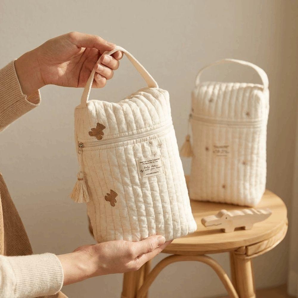 Quilted Baby Diaper Bag Large Capacity Embroidery Mommy Bag Handbags Diaper Organizer Newborn