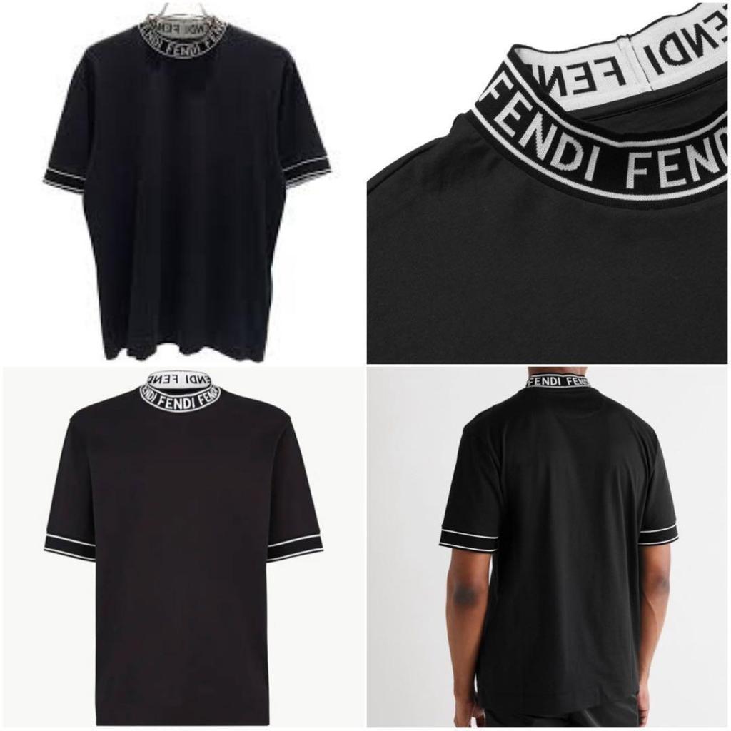 Used FENDI Mock Neck T-Shirt, Black, Regular Domestic, Overseas Size L, Meguro Ren Worn
