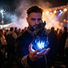Accessorio Palla di Fuoco Leggero Accessorio Galleggiante Fiamma Luminosa a LED Halloween Portatile per Cosplay Accessori Cosplay Alimentato a Batteria Luce da Palco Festa Spettacolo Magico,