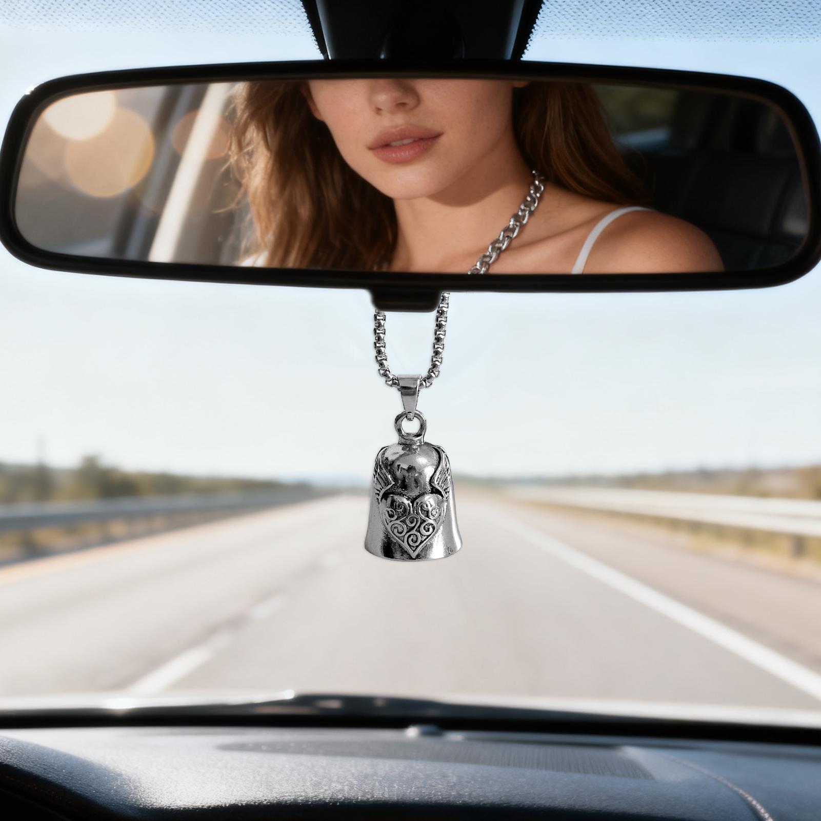 Biker Bell For Men Heart Wing Motorcycle Supplies Good Luck Biker Bells For Riders Long Distance Drive Road Trip Daily Commute CHINA