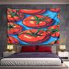 "Vibrant Red Tomatoes On Blue Background" Pattern Wall Hanging Tapestry Decorative Tapestry Home Decor for Bedroom and Living Room