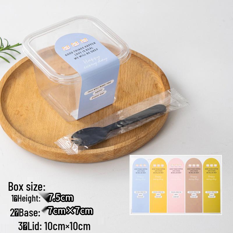 Square Mousse Soy Milk Cake Box: Wooden Cup Packaging for Tiramisu and Dessert Baking