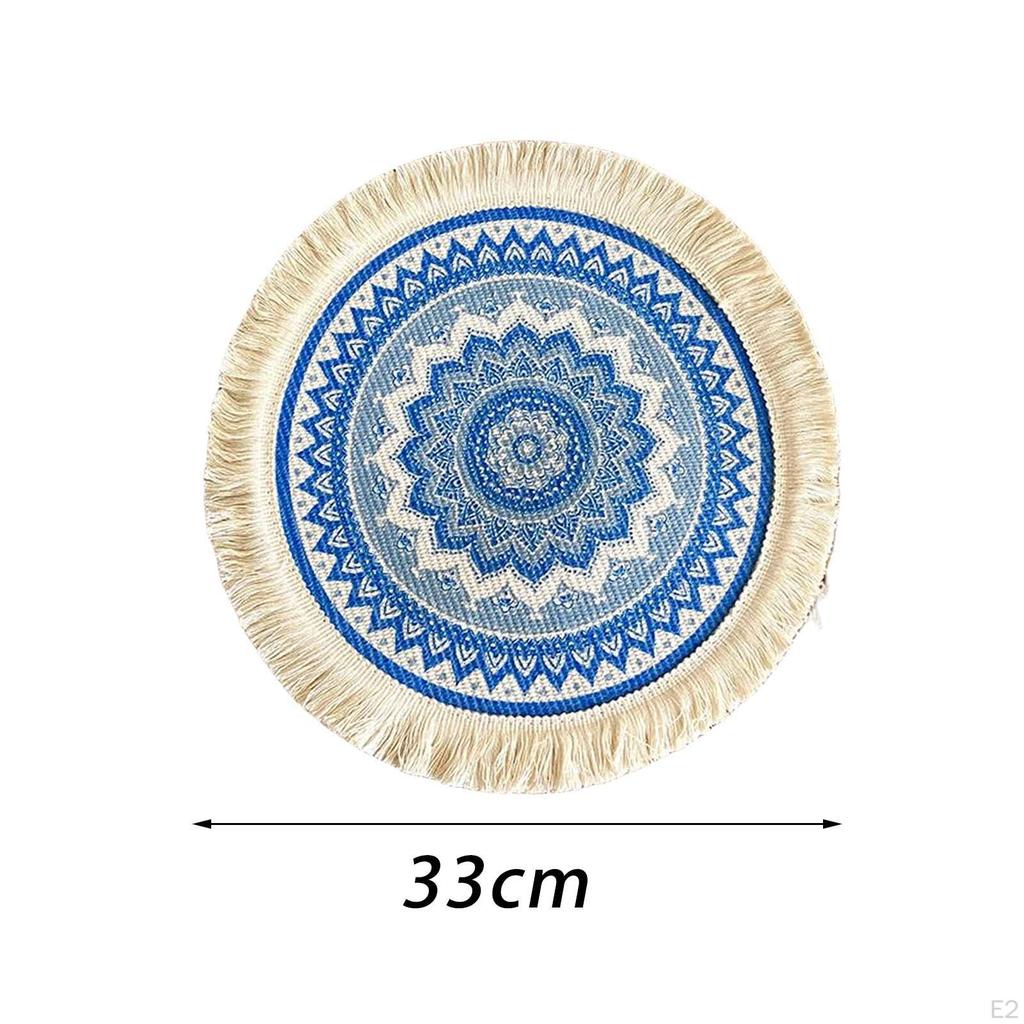 Podložky pod talíře Tepelně odolné Opakovaně použitelné Třásně 33 cm Kuchyňská podložka pro venkovský styl