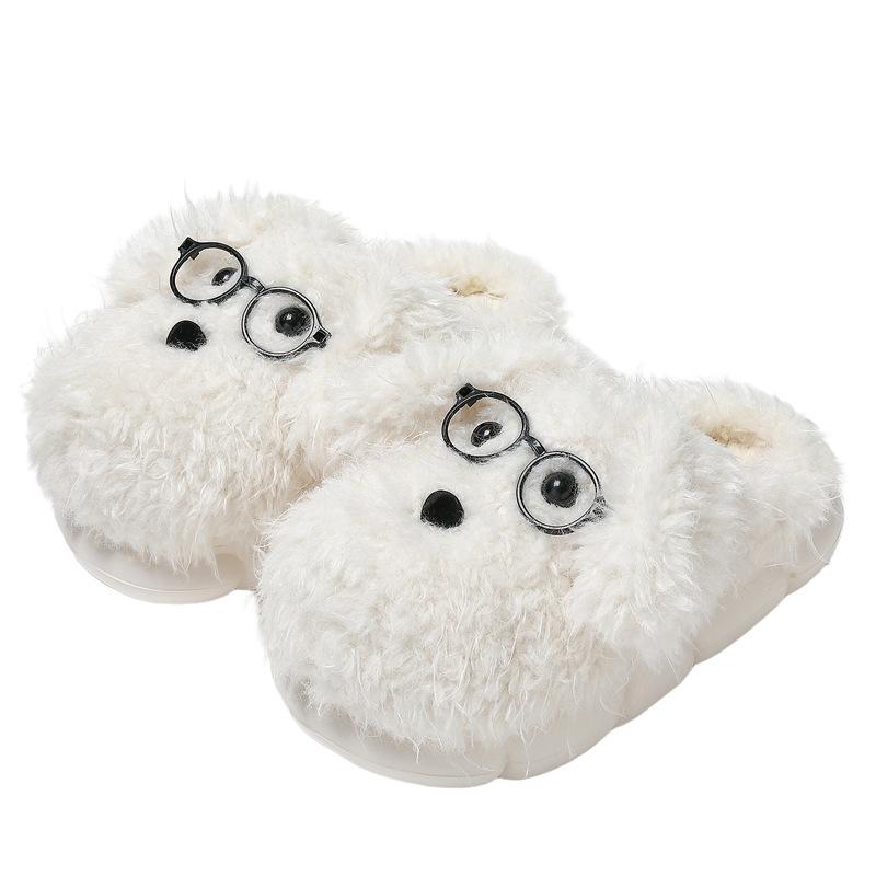 Cartoon cotton slippers winter cute big ears puppy indoor home home warm fluffy slippers winter