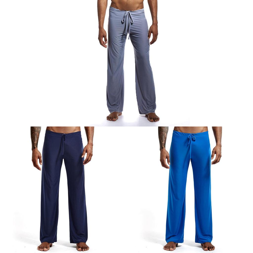 Pantaloni da Lounge da Uomo in Tessuto di Nylon con Coulisse in Vita per Abbigliamento Casuale da Casa