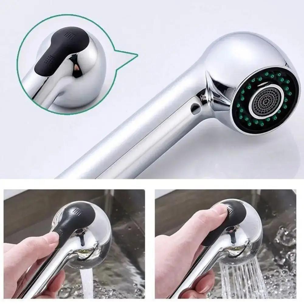 Durable G1/2 " Kitchen Pull-out Faucet Splash-proof Silicone Joint Handheld Spray Head Replaceable ABS Sprinkler Head Bathroom