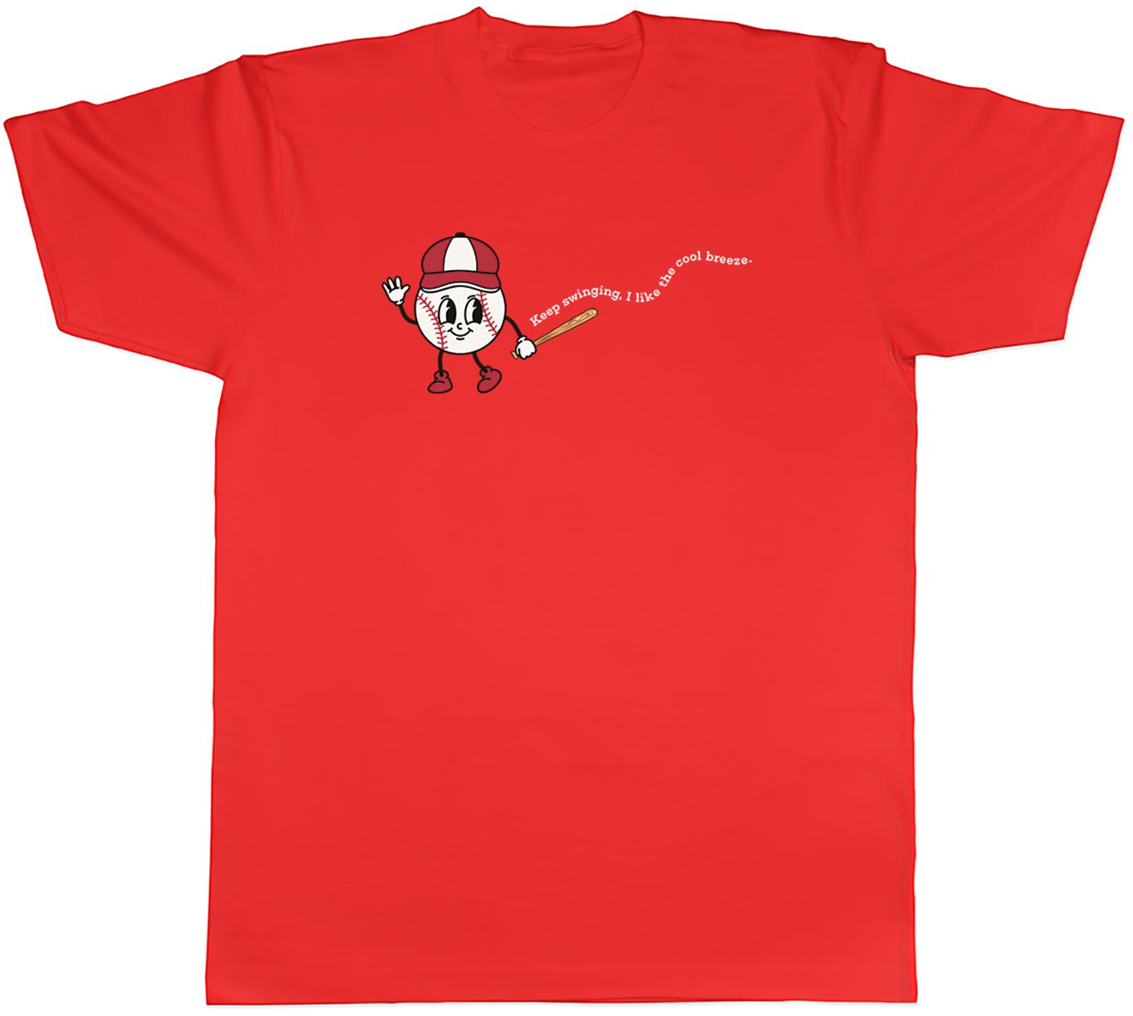 Funny Baseball Swinging Cool Breeze Funny Unisexs TShirt Tee Gift Top S