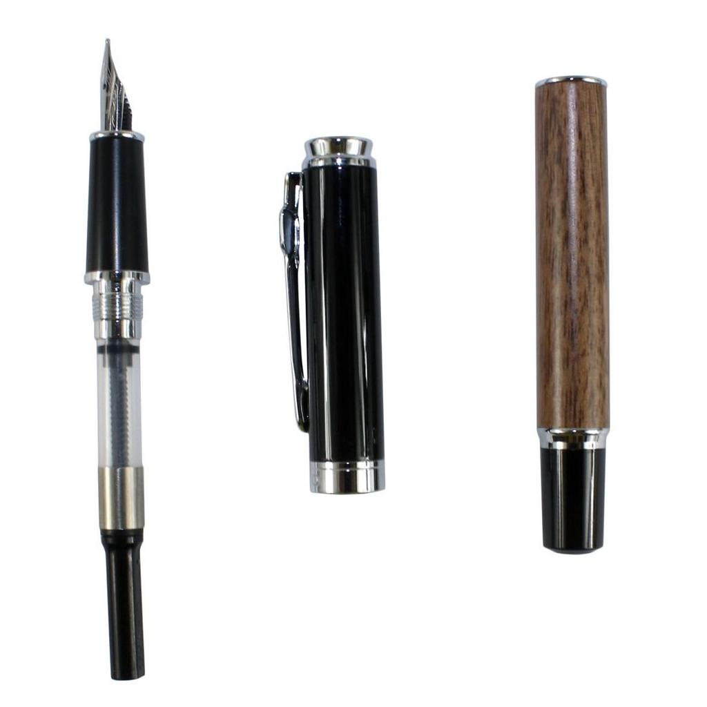 Gullor Elegant Fountain Pen with Gift Box and Ink Cartridge Jinhao 8802 Brown Wood