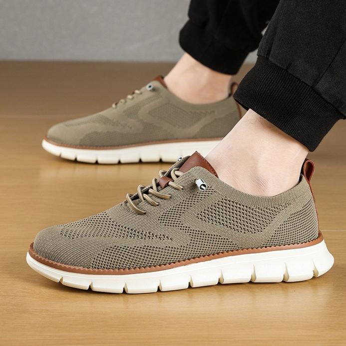 Lightweight Lace-Up Casual Men's Shoes Breathable Flying Loafers Men's Large Size Versatile Business Mesh Light Comfortable