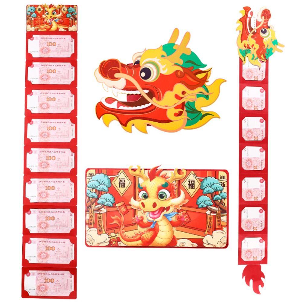 Cute Zodiac Dragon Red Envelope National Style Cartoon Red Bag Folding Red Packet  Festival Gift