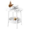 Small Coffee Table, Flower Shaped Desktop Tea Table, Modern Style End Table, Living Room Center Minimalist Display Coffee Table with 2-Tier
