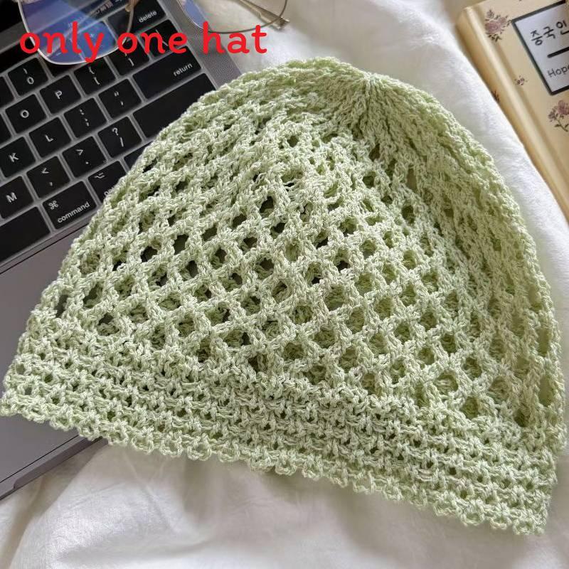 

Minimalist Woven Bucket Hat For Women Summer Autumn Trendy Headwear зелений