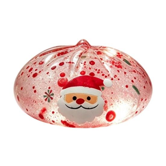 Sensorische Stressbälle Weihnachten Brötchen Quetschspielzeug Set zur Linderung, Weiche TPR Fidget Mini-Figuren mit bunten Pailletten Nikolaus Rentier Design, Dekompression