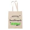 Tote Bag - PLANETEE - Best Physiotherapist Woman of All Time - Cotton - Beige - Printed In France