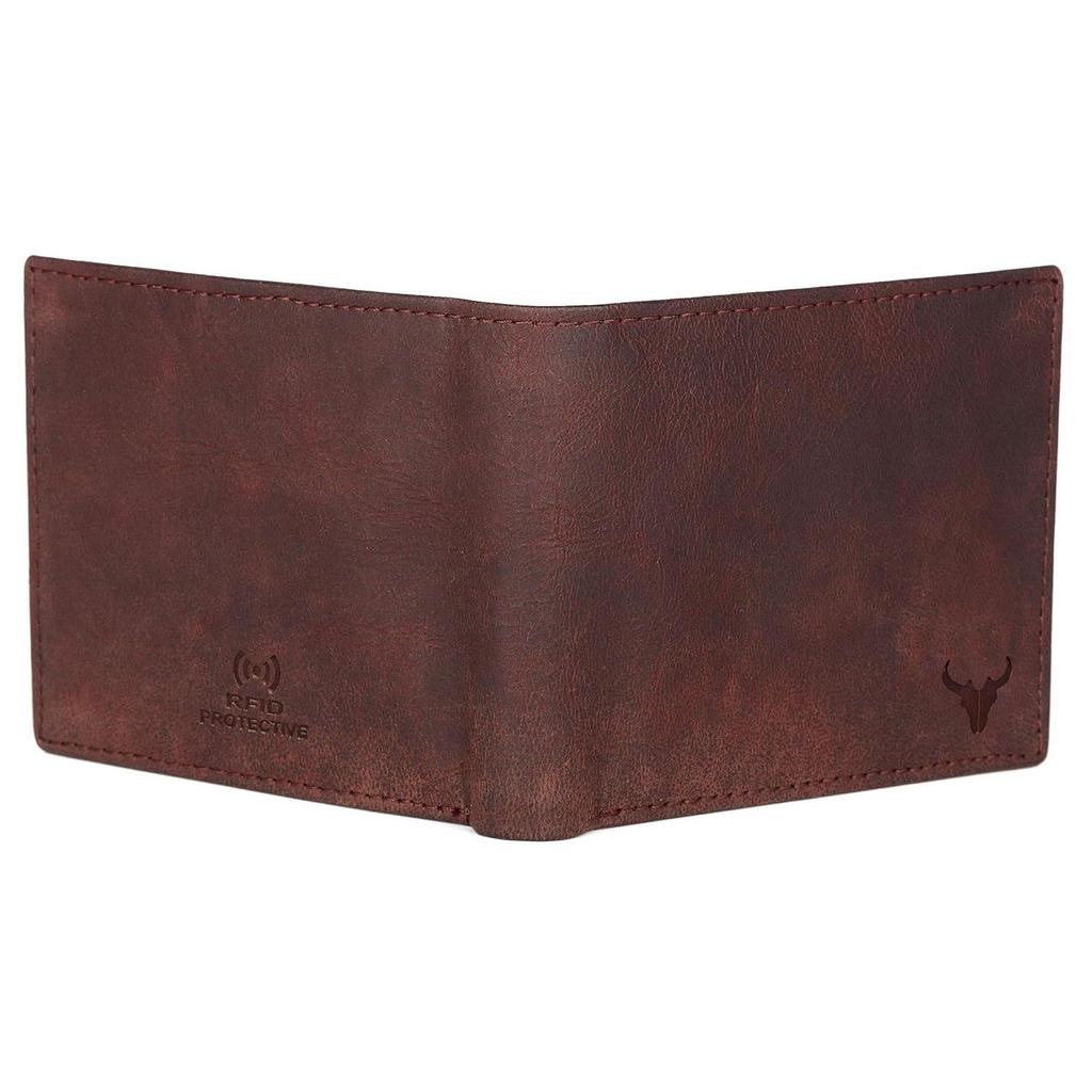 Leather Wallet for Men I Handcrafted I Credit/Debit Card Slots I 2 Currency Compartments I 2 Secret Compartments (Brown)