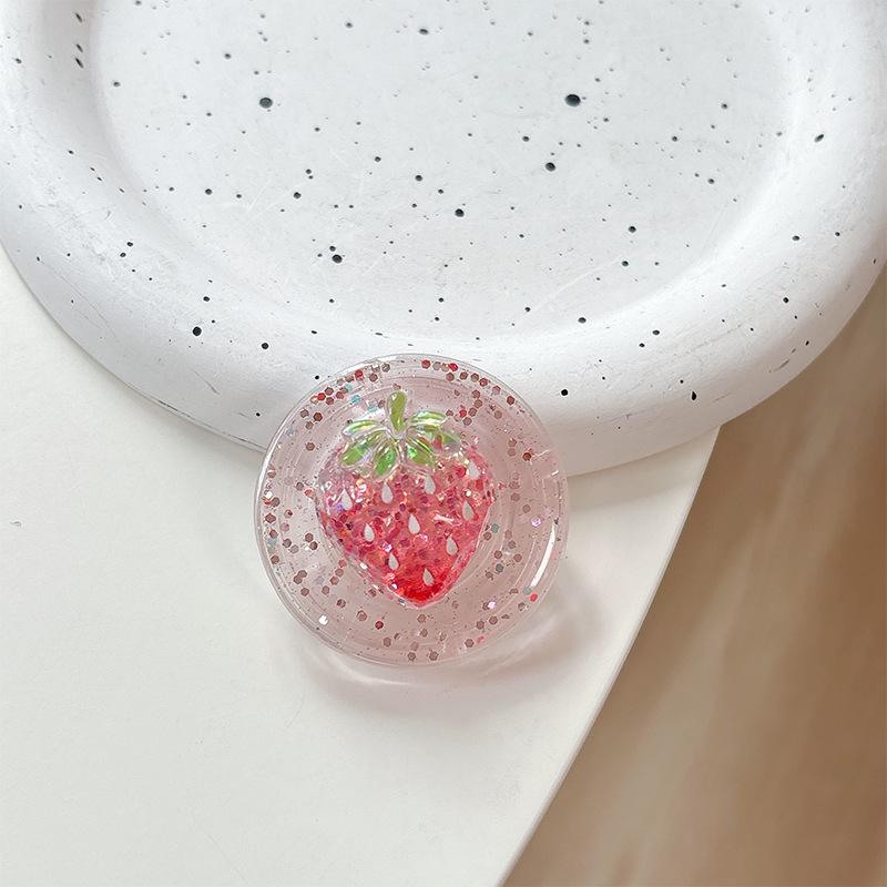 

Strawberry Resin Drip Desktop Phone Holder With Ring Buckle