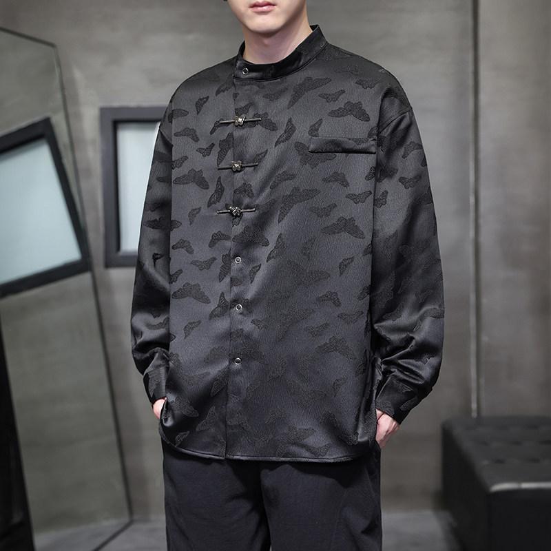 Lässige Jacke Herren Lässige Einfarbige Stehkragenjacke Herrenjacke Chinesischer Stil Jacke