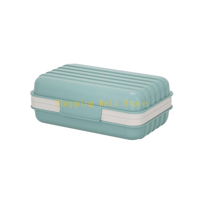

KX4B Bathroom Soap Dish with Lid Home Plastic Soap Box Leak-Proof Keeps Soap Dry Soap Container Travel Essentials for Camping