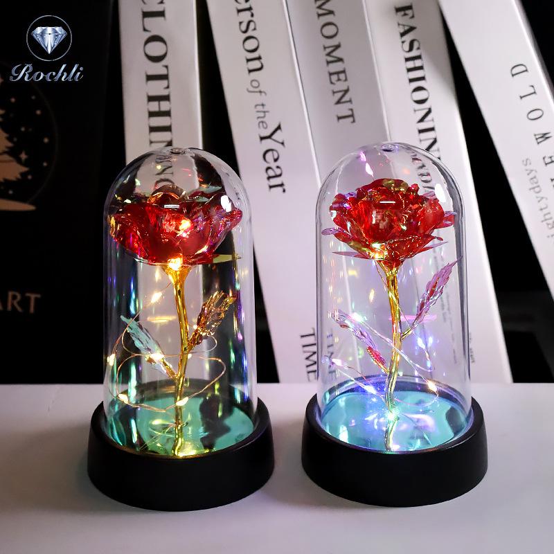 Eternal flower rose bouquet plastic cover glass cover birthday gift for girl girlfriend Qixi Festival Valentine's Day ornament