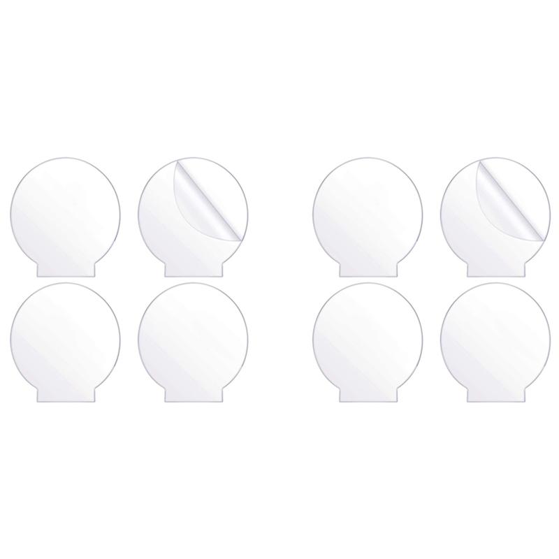 A84X-8Pcs Clear Acrylic Sheet Round Panel Thick (4Mm) Plastic Acrylic Board For LED Light Base,Sign,DIY Display Projects