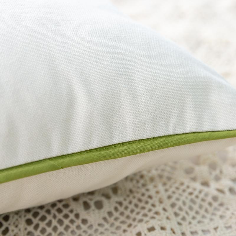 Flower Embroidered Farmhouse Ornamental Throw Pillow Covers 18"X 18" Cottage Floral Green Leaves Knit Patterned Cotton Cushion Case