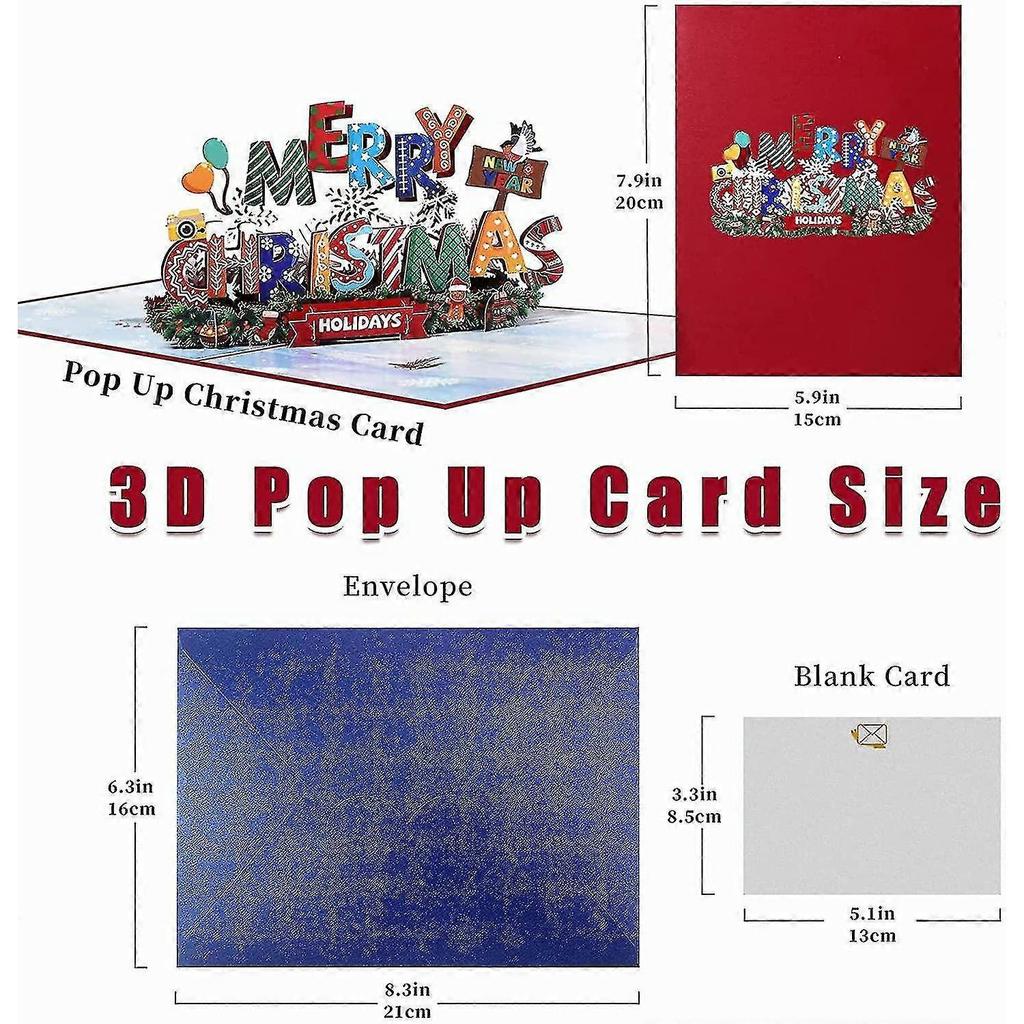 3d Pop Up Card Christmas Card, Beautiful Santa Claus Greeting Card With Envelope(merry Christmas) - jjS