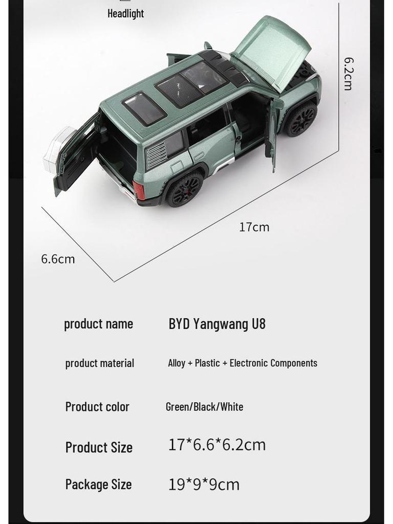 Huina 1:32 Yangwang U8 Pull-back Alloy Model Toy with Sound and Light