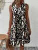 V-neck Sleeveless Printed Dress - Summer 2026 European & American Fashion for Women